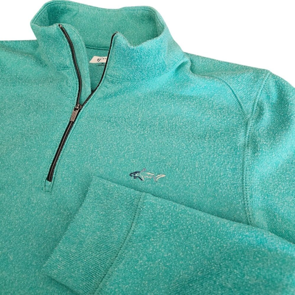 Greg Norman Womens Cozy‎ Shark Embroidered Quarter Zip Golf Sz Medium